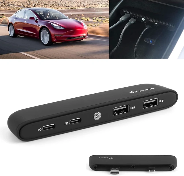 Alt view image 7 of 7 - Greensen 4 Port USB Hub ABS Aluminum Type C Hub with Touch LED Light 2 USB 2 Type C 18W PD Dual 10W Wireless Charging for 2020.6 to 2021.1