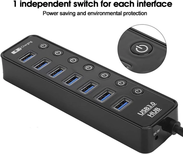 Alt view image 5 of 7 - 7 Port Docking Station, Multifunctional Hub Multiport Adapter, USB 3.0 High Speed Hub Universal Docking Station, PC USB Data Hub for XPVista/7/8