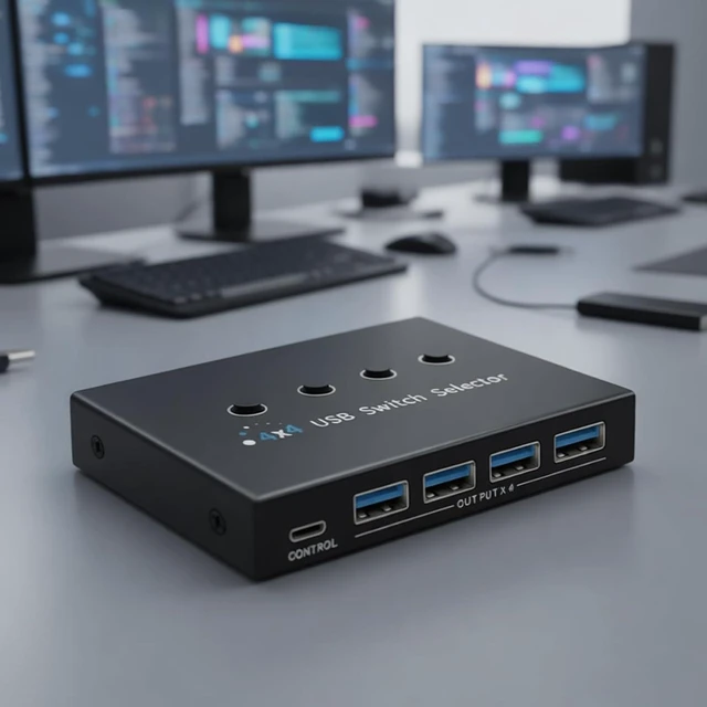 Alt view image 5 of 7 - USB3.0 Switcher 4 Port 4 Computer Sharing Hub for Printer and Devices Fast Speed Data Transfer