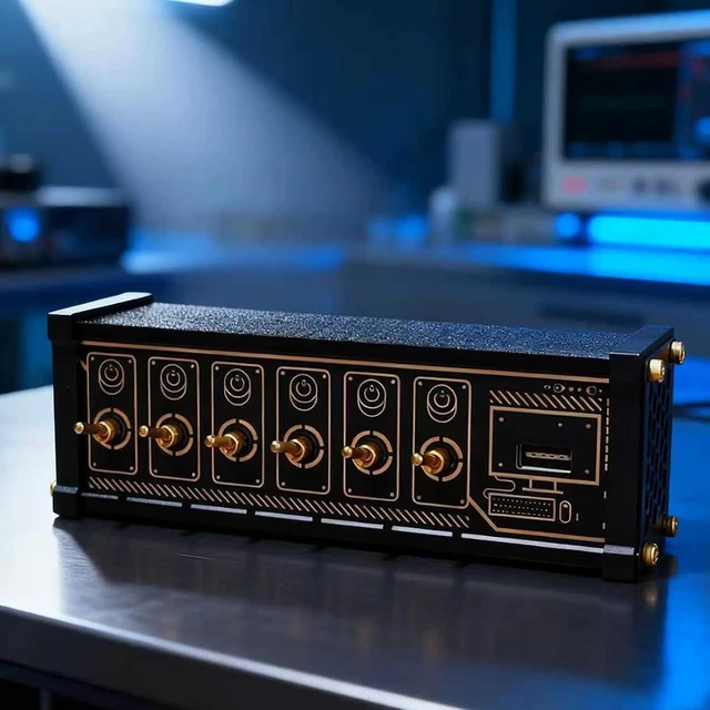 Alt view image 6 of 7 - 6 Port USB Switcher, Retro Gold Plating USB Docking Station,Independent Control, Button Switch, Share USB Devices, Ideal Gift for Boyfriend Husband
