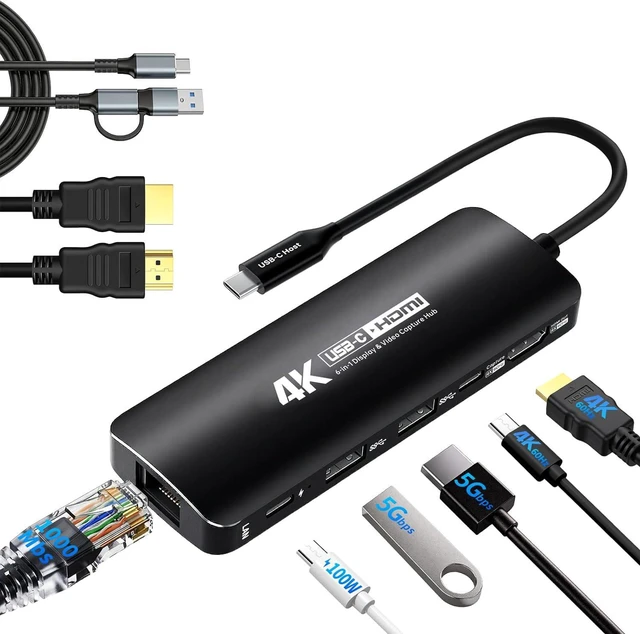 Main image of Guermok USB-C Capture Card Dock for Switch 2 & Steam Deck, 4K60 & 1080P120