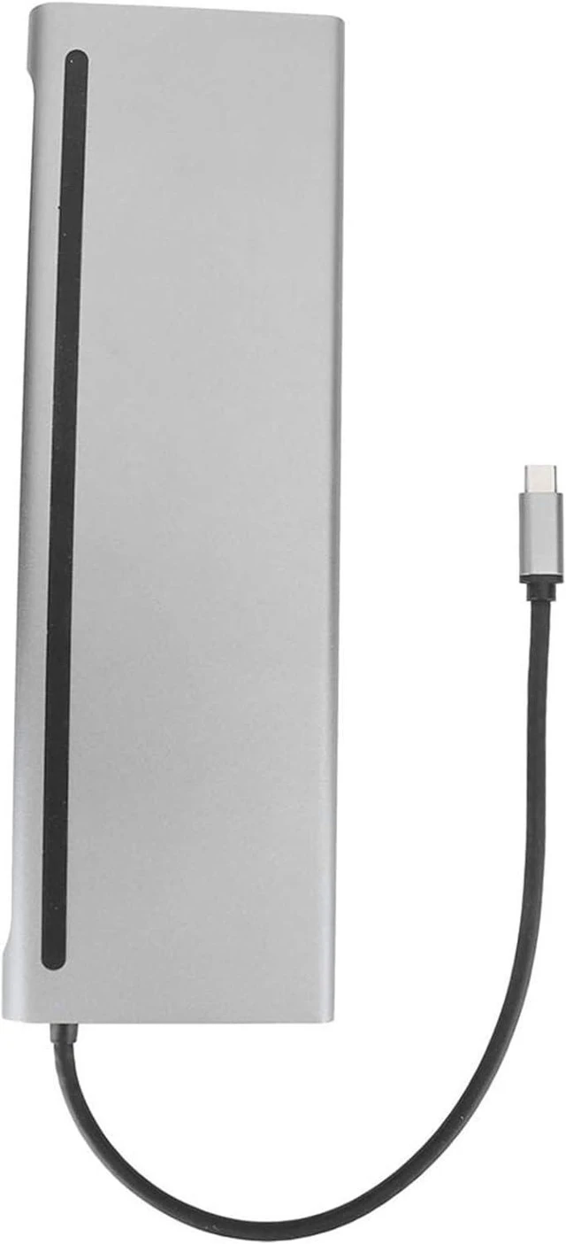 Alt view image 7 of 7 - USB Type C Hub Docking Station 11 in 1 Multiport Adapter USB 3.0 HDMI VGA RJ45 Ethernet SD TF Card Reader PD Charging 0.3cm Audio Expansion Base for