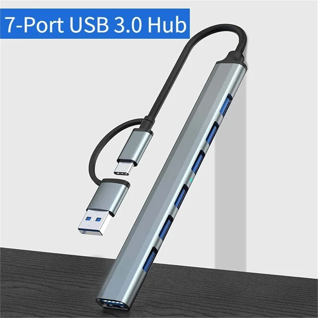Alt view image 2 of 7 - 7 Ports USB 3.0 Type C HUB Expander Splitter High Speed OTG Adapter Docking Station for LaptopPC Hard Drive Mouse Keyboard