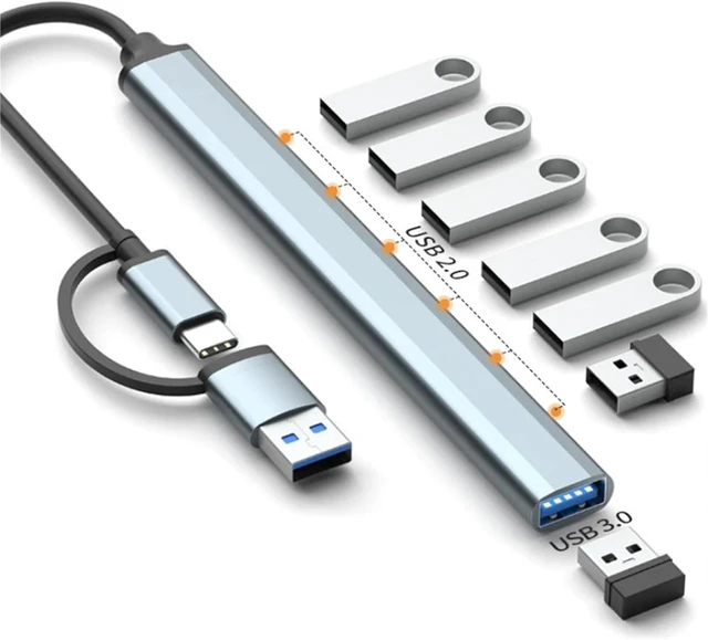 Alt view image 4 of 7 - USB HUB USB 3.0 HUB USB 2.0 HUB USB C HUB Type C HUB Multi Splitter High Speed 5Gbps for PC Computer Multiport USB A HUB Port(USB-7Ports)