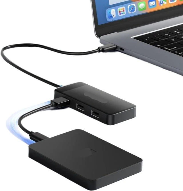 Alt view image 3 of 3 - USB C Hub Compatible with M2 M1 Steam Deck Dual HDMI 4K Docking Station USB 3.0 PD 100W Type C Port