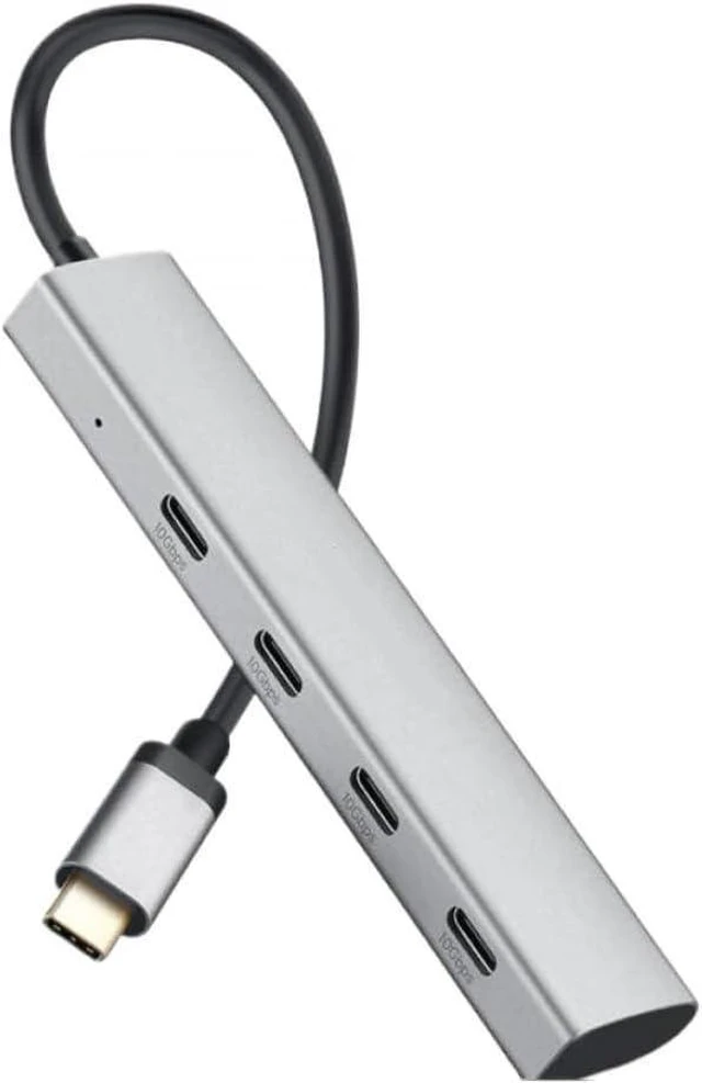 Main image of USB C Hub 10Gbps Aluminum 4-Port USB-C 3.2 Gen 2 Dongle Portable USB C Multiport Adapter Compatible with Thunderbolt Type C Laptop
