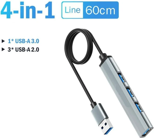 Alt view image 2 of 4 - USB Hub Adapter 60cm 4Ports USB A 3.0 OTG Multi Splitter Compatible with Laptop