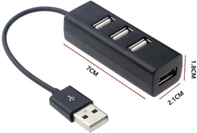 Alt view image 3 of 5 - USB 2.0 Hub Adapter 4-Port USB Splitter Converter Compatible with Computer
