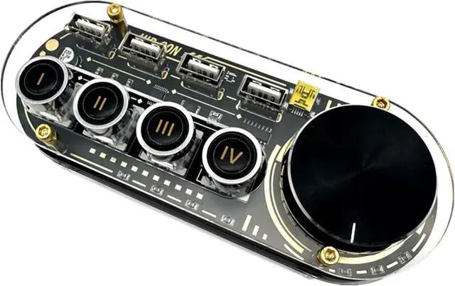 Main image of USB Docking Station, Multi-Function USB Hub with Volume Control Knob 24 Kinds of RGB Cool Lights,3 USB2.0 Ports for Data Transmission and 1 USB2.0 Ports for Power Supply, for Tablets