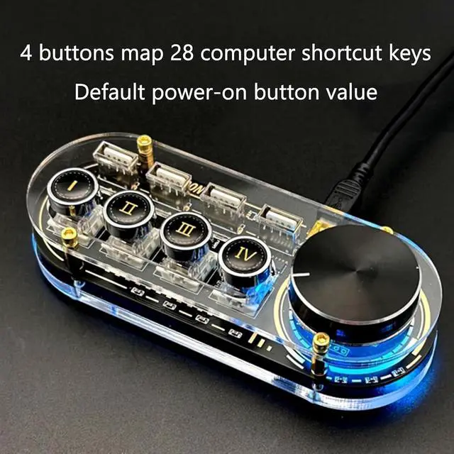 Alt view image 4 of 7 - USB Docking Station, Multi-Function USB Hub with Volume Control Knob 24 Kinds of RGB Cool Lights,3 USB2.0 Ports for Data Transmission and 1 USB2.0 Ports for Power Supply, for Tablets