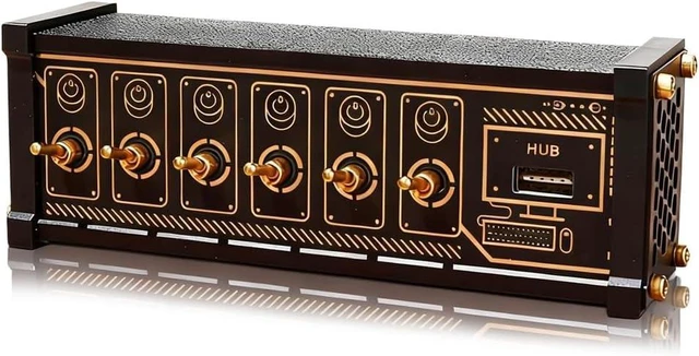 Main image of Retro USB C Hub, 6 Ports USB C Splitter, 6 Ports USB Docking Station with 4 Data Ports & 9 USB Outputs, Independent Control Switch for Phones, Tablets and Gadgets