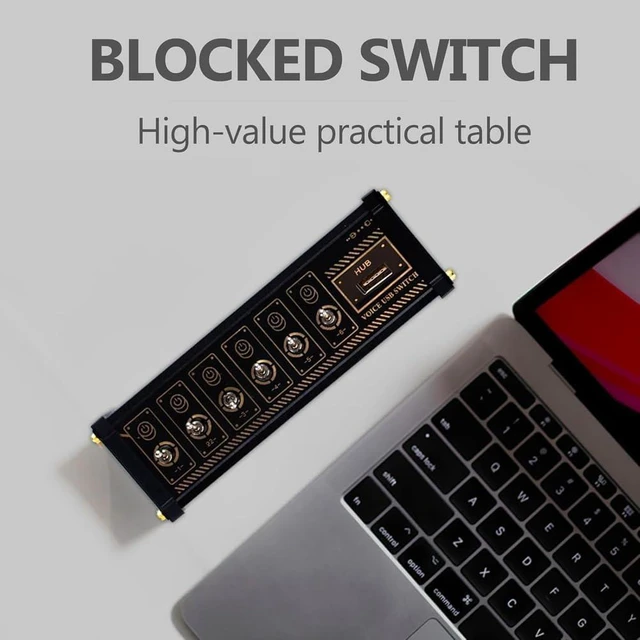 Alt view image 5 of 7 - Retro USB C Hub, 6 Ports USB C Splitter, 6 Ports USB Docking Station with 4 Data Ports & 9 USB Outputs, Independent Control Switch for Phones, Tablets and Gadgets