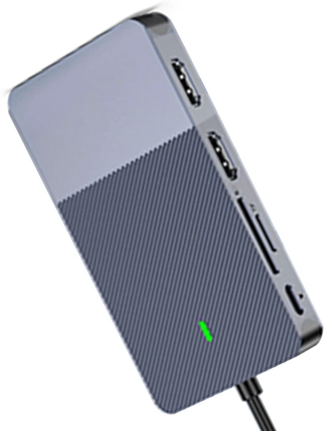Alt view image 3 of 7 - GOWENIC USB Docking Station, 11 in 1 USB C Hub Triple Display Dock with 2, VGA, LAN, 3.0, TF Card Slot, Type C, 3.5mm Headphone Splitter, Aluminum Laptop Hub