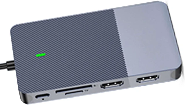 Alt view image 7 of 7 - USB Hub Triple Display Dock 11 in 1 with VGA Card Slots USB 3.0 Headphone Splitter Multiport Docking Station for Laptops