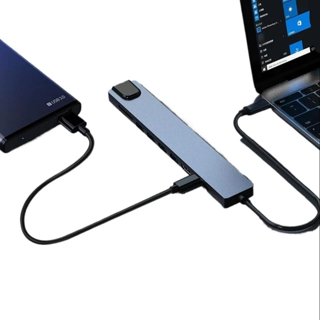 Alt view image 4 of 4 - 8 in 1 Type-C Hub Adapter with HDMI RJ45 USB 2.0 USB 3.0 SD Card Reader TF Card Reader PD 100W Support