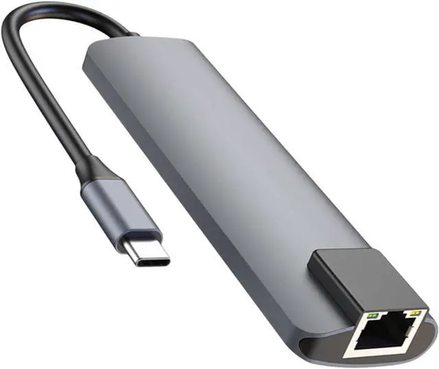 Main image of Mikikit Typec5 in One Docking Station Charging Adapter Adaptador Universal USB Hub USB Type c to Adapter USB Type c to Converter USB c to Docking Station Silver USB Chub Type-c Hub Adapter