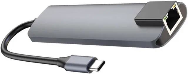 Alt view image 5 of 6 - Mikikit Typec5 in One Docking Station Charging Adapter Adaptador Universal USB Hub USB Type c to Adapter USB Type c to Converter USB c to Docking Station Silver USB Chub Type-c Hub Adapter