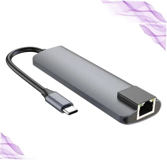 Alt view image 6 of 6 - Mikikit Typec5 in One Docking Station Charging Adapter Adaptador Universal USB Hub USB Type c to Adapter USB Type c to Converter USB c to Docking Station Silver USB Chub Type-c Hub Adapter