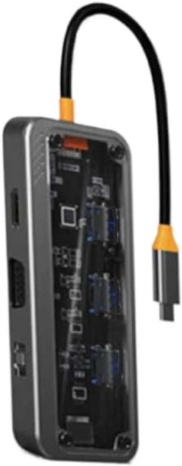 Alt view image 4 of 4 - USB C Hub 10 in 1 Docking Station Type-C to PD HD USB3.0 X 3 SD TF Ethernet RJ45 1000M VGA Audio 3.5mm Compatible with M1 M2