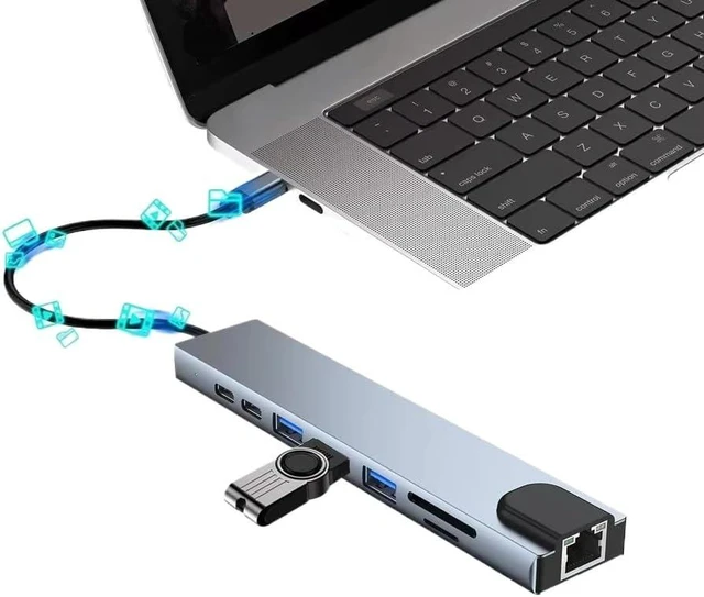 Alt view image 3 of 4 - USB 3.0 Type C Hub Docking Station with HDMI 4K 30Hz VGA RJ45 100Mbps Ethernet Headphone Jack and Power Delivery 100W