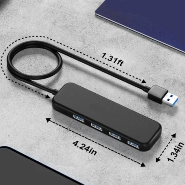 Alt view image 3 of 4 - USB Hub USB 3.0 Adapter 4 Ports Type A HUB OTG Adapter Speed Data Transmission Compatible with Laptop Computer