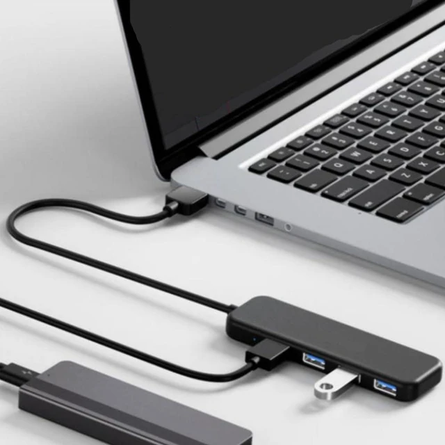Alt view image 4 of 4 - USB Hub USB 3.0 Adapter 4 Ports Type A HUB OTG Adapter Speed Data Transmission Compatible with Laptop Computer