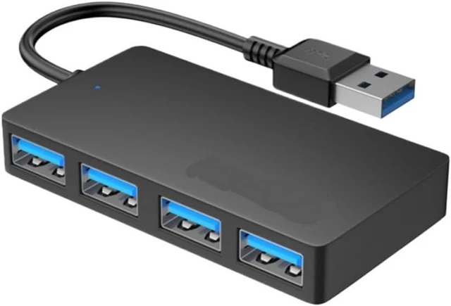 Main image of USB 3.0 Hub Ultra Slim 4 Port Multi Splitter Extension Expansion Adapter Compatible with PC Laptop Desktop Printer