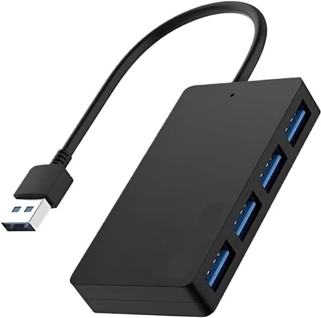 Alt view image 2 of 5 - USB 3.0 Hub Ultra Slim 4 Port Multi Splitter Extension Expansion Adapter Compatible with PC Laptop Desktop Printer