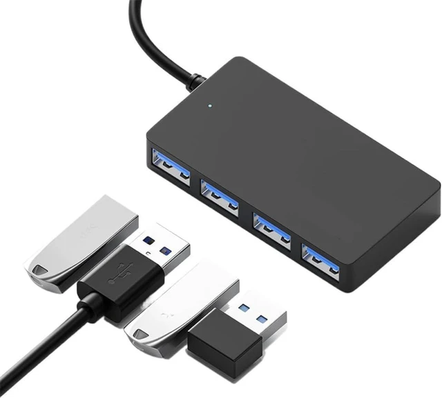 Alt view image 4 of 5 - USB 3.0 Hub Ultra Slim 4 Port Multi Splitter Extension Expansion Adapter Compatible with PC Laptop Desktop Printer