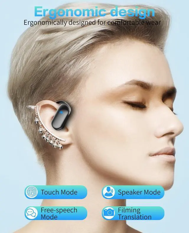 Alt view image 5 of 7 - Real time Ai Translator Earbuds Language Translation Device,Spanish and English Translator Earbuds for160 Languages & Accents,Ideal for Travel and Business,Touch to Enjoy Various Modes
