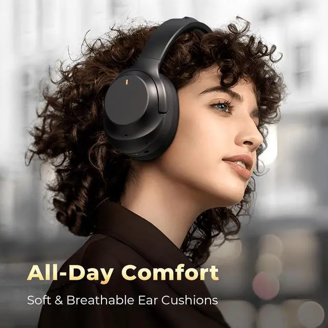 Alt view image 5 of 7 - Idiskk Hybrid Active Noise Cancelling Headphones with Transparency Mode, Wireless Over Ear Headphones Wireless 5.3, Hi-Res Audio, Deep Bass Comfortable Fit Noise Cancelling Headphones Wireless 5.3