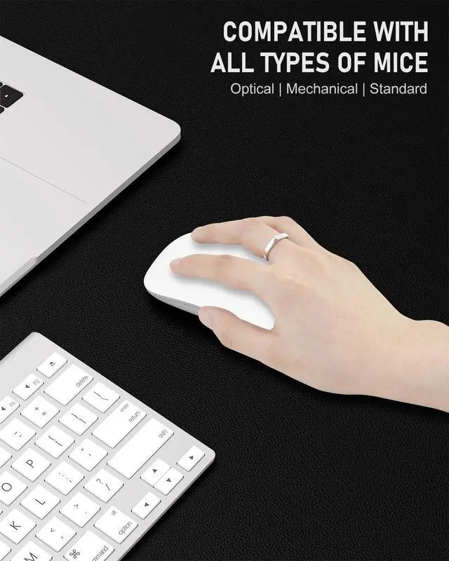 Alt view image 4 of 7 - Desk Pad, 30" x 14" PU Leather Non-Slip Desk Mat Large Mouse Pad for Desktop, Waterproof Laptop Computer Writing Mat for Office, Home, Work, Gaming, Black