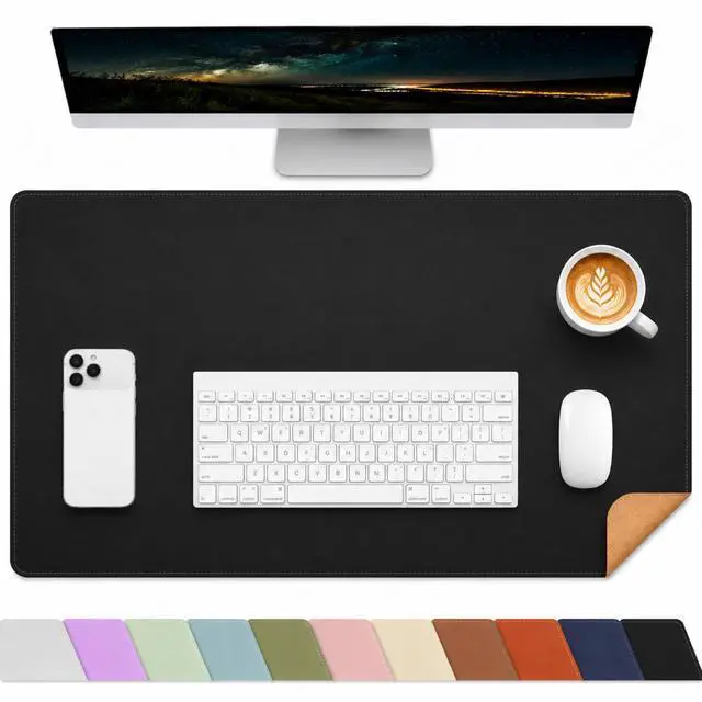 Main image of Cork Desk Mat, Black,23.6" x 13.7", Desk Pad Protector