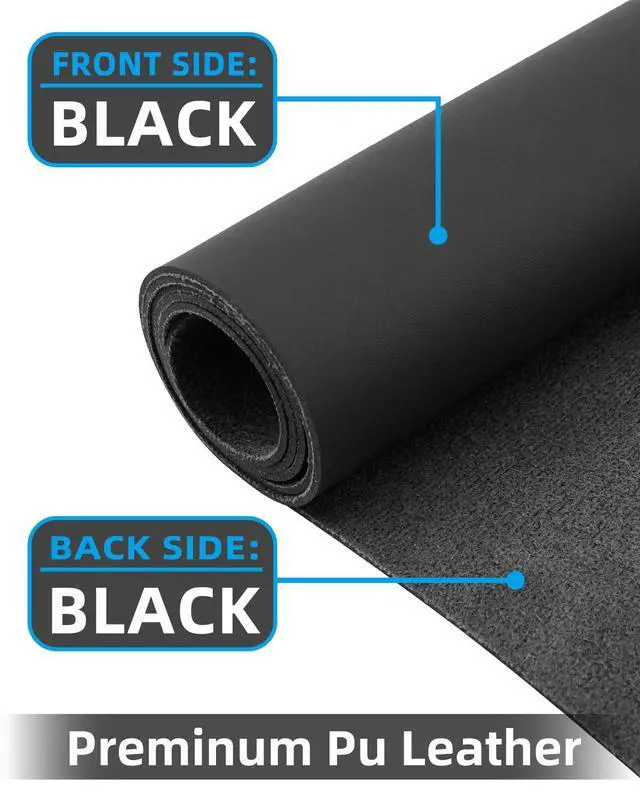Alt view image 2 of 6 - Small Desk Mat,Leather Desk Pad Protector,Desk Mouse pad,Office Desk mat,Laptop Mat for Desk, Non-Slip PU Leather Desk Blotter,Waterproof Desk Writing Pad for Office/Home(23.6"x13.8",Black)