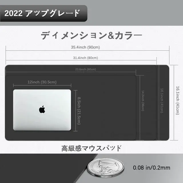 Alt view image 3 of 7 - Black Mouse Pad, J Double Sided Office Mouse Pad,Waterproof Leather Desk Pad Protector,Desk Writing Pad, Non-Slip Base Cmoputer Mouse Pad for Laptop(23.6 * 14.1)