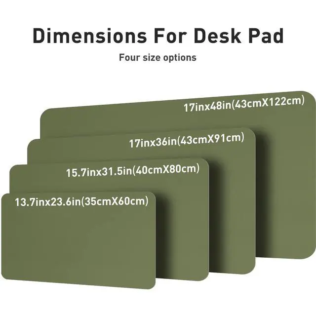 Alt view image 7 of 7 - Desk Protector Mat, Mouse Pad, Non-Slip Waterproof PU Leather Desk Blotter, Laptop, Writing for Office and Home (23.6" x 13.7", Olive Green)