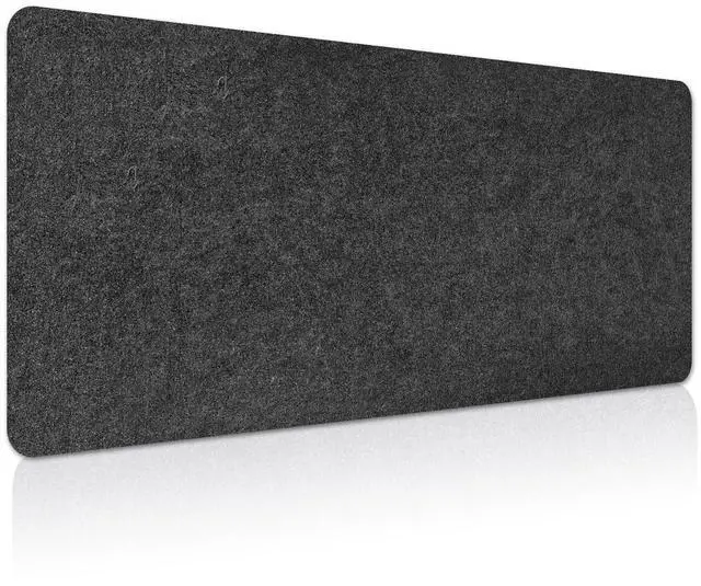 Main image of Large Felt Desk mat 36x12 inches, with Non-Slip Full Desk Mouse Pad,Office Computer Desk Mat for Keyboard,Felt Desk Mat for Desk Pad Protector (Dark Gray)