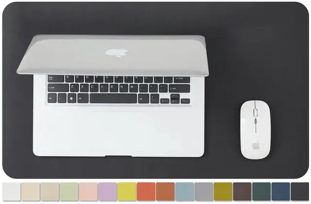 Main image of Leather Desk Mat - Small Non-Slip PU Desk Pad for Office and Home - Desk Organization and Accessories - Ideal for Large Mouse Pad and Small Desk Mats on Top of Desks (Black,23.6"x 13.8")