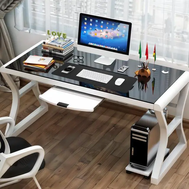 Alt view image 6 of 7 - Black Desk Mat 31.5" x 12", Leather Desk Pad