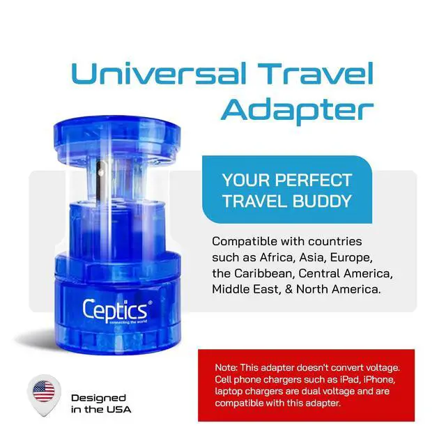 Alt view image 3 of 6 - Travel Adapter Plug Compact Worldwide International Kit - Works in Europe, Asia, China, England, Italy, New Zealand, Australia and More