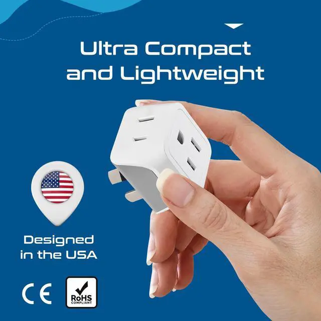 Alt view image 6 of 7 - Australia Power Plug Adapter, 2 in 1 Type I Plug Adapter, US to Australia , China, New Zealand Power Adapter with Dual USA Inputs, CE, RoHS - 3 Pack