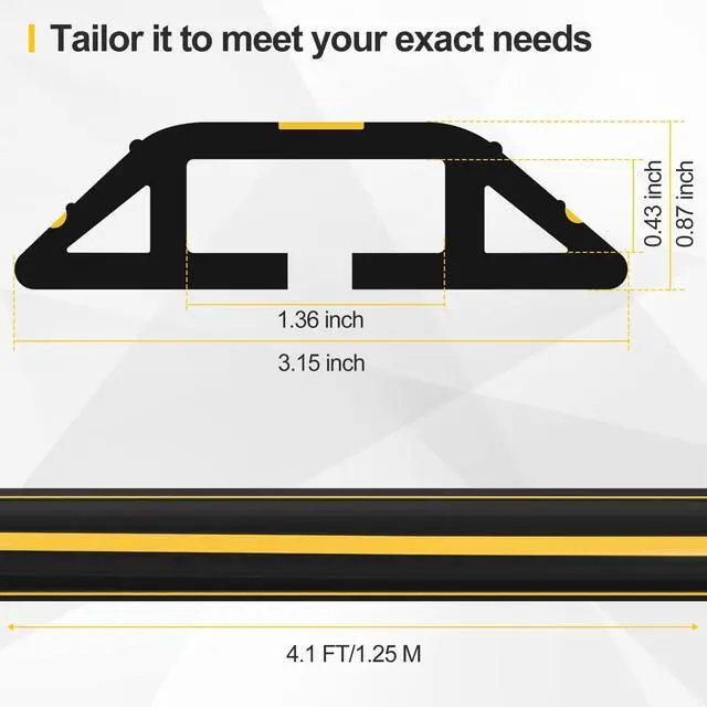 Alt view image 2 of 6 - Floor Cord Cover 4.1Ft Heavy Duty PVC Floor Cable Protector Electric Cord Hider Cable Management Floor Strip Extension Cord Covers Cable Raceway for Wires on Floor Inner Channel 1.36" W x 0.43" H