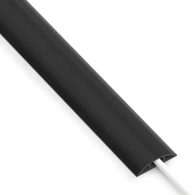 Main image of 3.6ft Floor Cord Cover, Cable Cavity 0.6" W x 0.3" H, Black