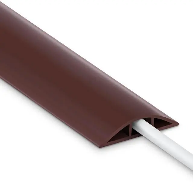 Main image of 4FT Brown Floor Cord Cover, Soft PVC Cable Protector for Extension Cords