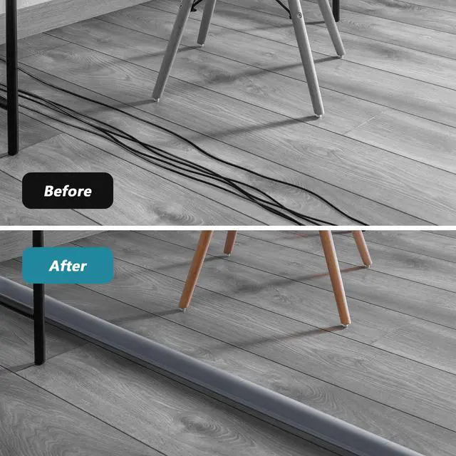 Alt view image 3 of 6 - 34in Cord Covers for Wires on Floor, Large Capacity Wire Hider, Grey