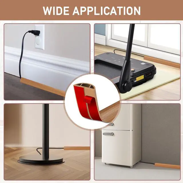 Alt view image 6 of 6 - Floor Cord Cover Self Adhesive Cord Hider Floor Cable Management