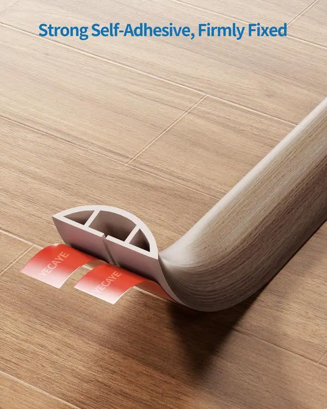 Alt view image 6 of 7 - 5ft Cord Cover, Wood Grain Cord Covers for Wires on Floor, Self-Adhesive Floor Cable Protector, Anti-Trip Extension Cable Hider, Easy Cut Wires Protector, Suitable for Home & Office,Walnut Wood
