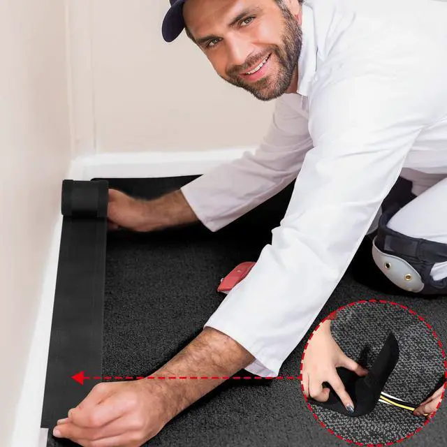 Alt view image 6 of 7 - Carpet Cord Cover Cable Protector Floor Cover Cable Protector Management Only for Commercial Office Carpet(19.69 ft,Black)