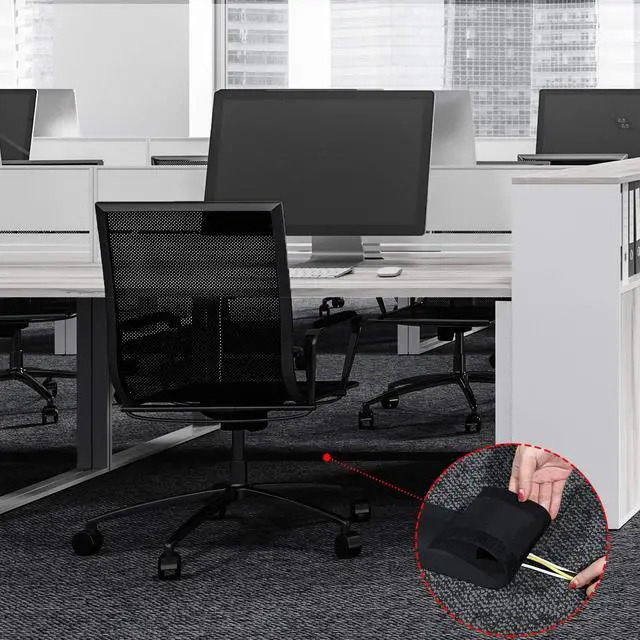 Alt view image 7 of 7 - Carpet Cord Cover Cable Protector Floor Cover Cable Protector Management Only for Commercial Office Carpet(19.69 ft,Black)