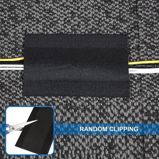 Alt view image 5 of 7 - Carpet Cord Cover Cable Protector Floor Cover Cable Protector Management Only for Commercial Office Carpet(19.69 ft,Black)